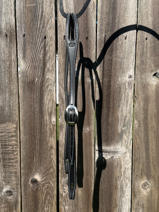 5/8” Black Split Ear Bridle with SS Hardware