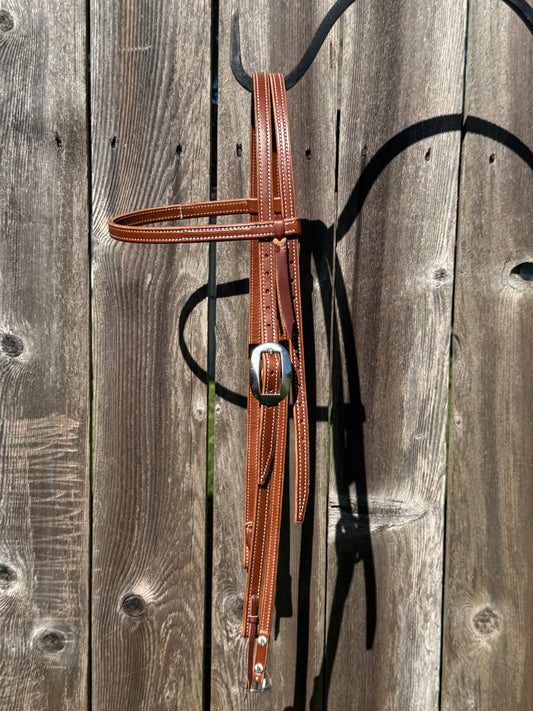 Brown Snaffle Bit Bridle with SS Hardware